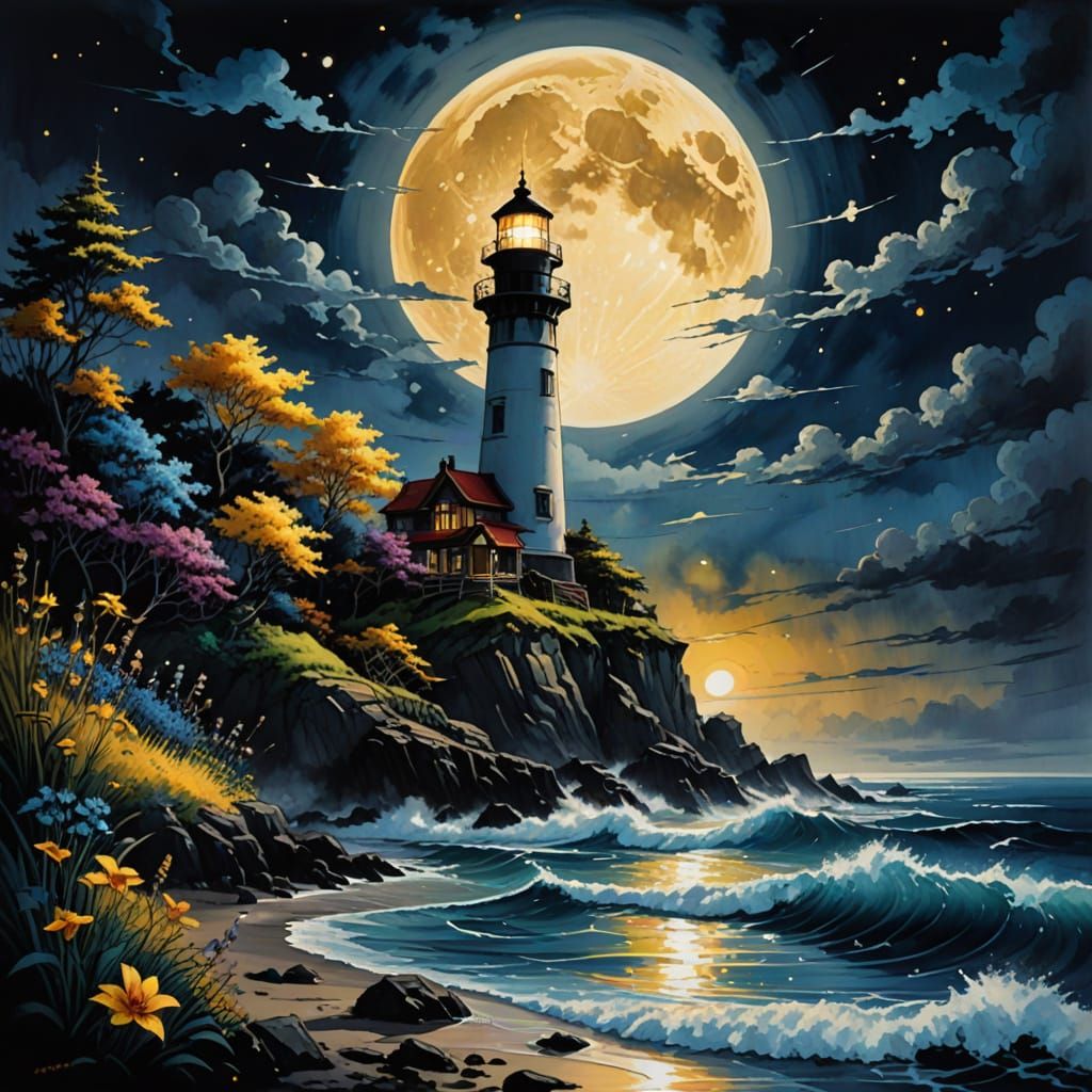 Lighthouse Moon