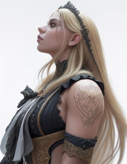 Voluptuous Victorian Woman in Hyperrealist Comic Art