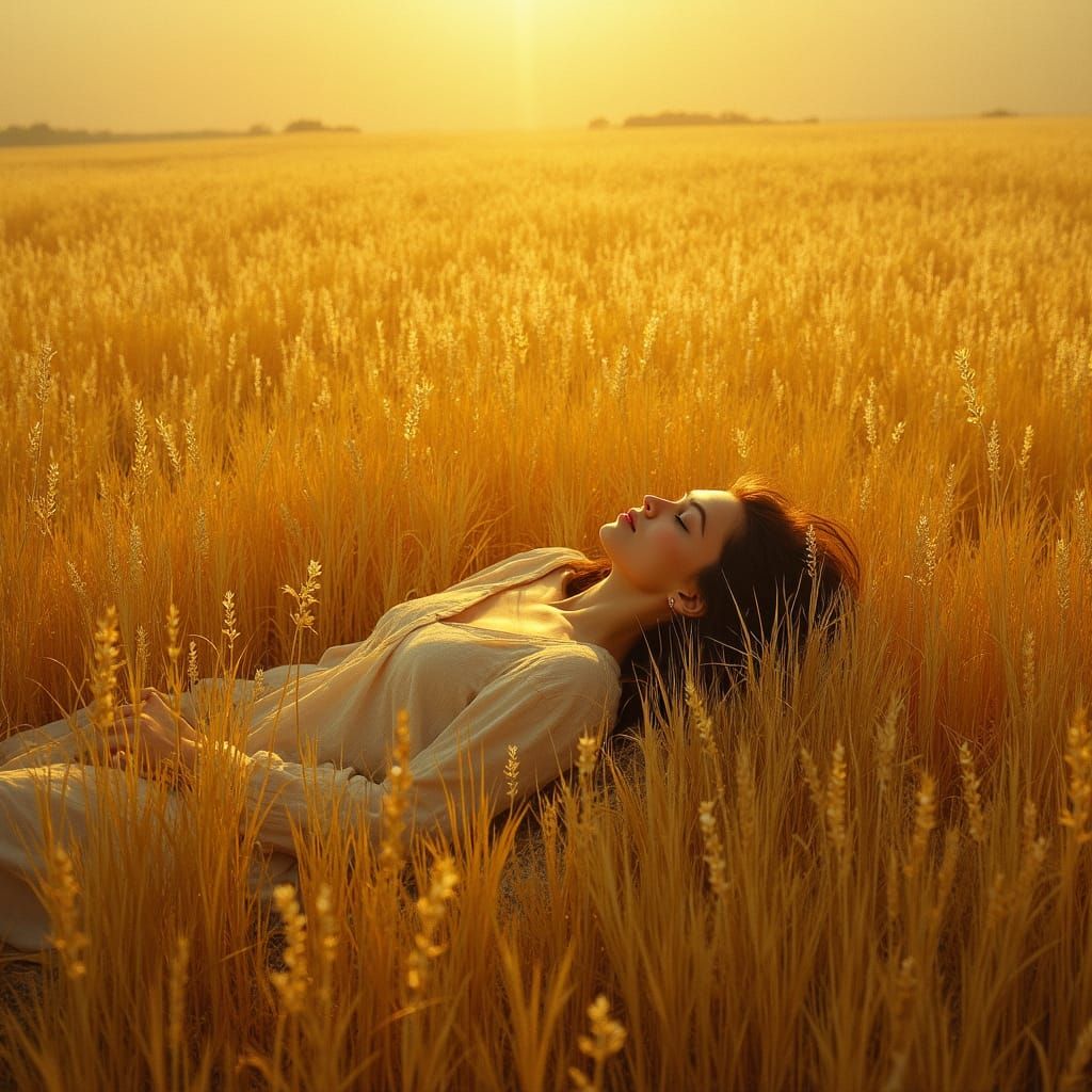 Golden Wheat Field: A Melancholic Landscape