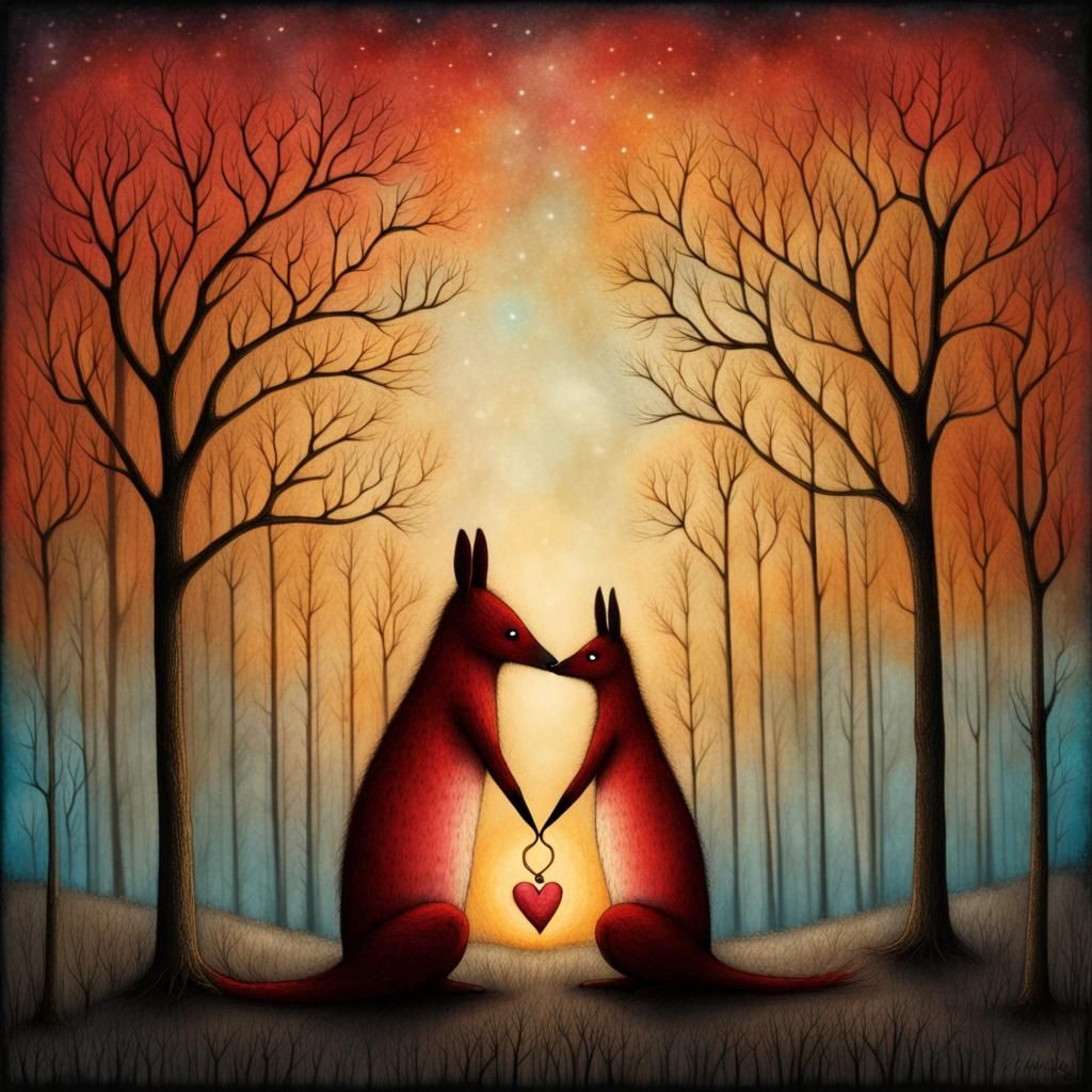 Heart Warm With Love in Surreal Style