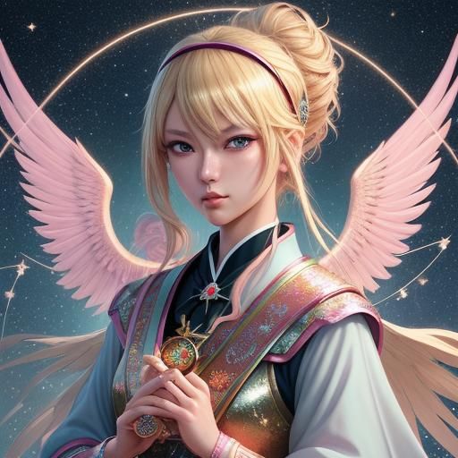 Blonde Tarot Reader in Anime Style