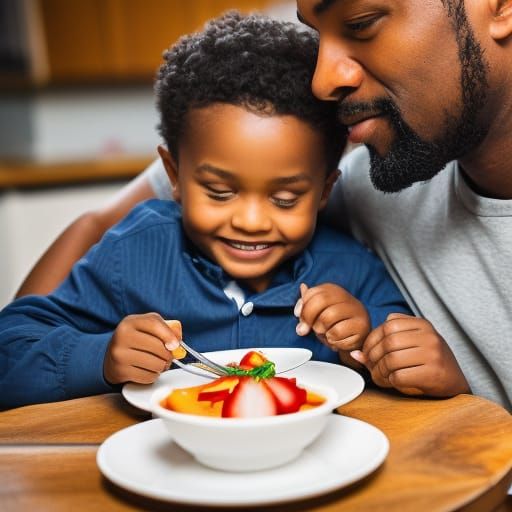 Father and Son Breakfast: Natural Light Photography