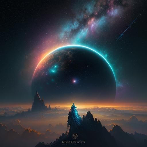 Cosmic Splash Art of Stars and Nebulae