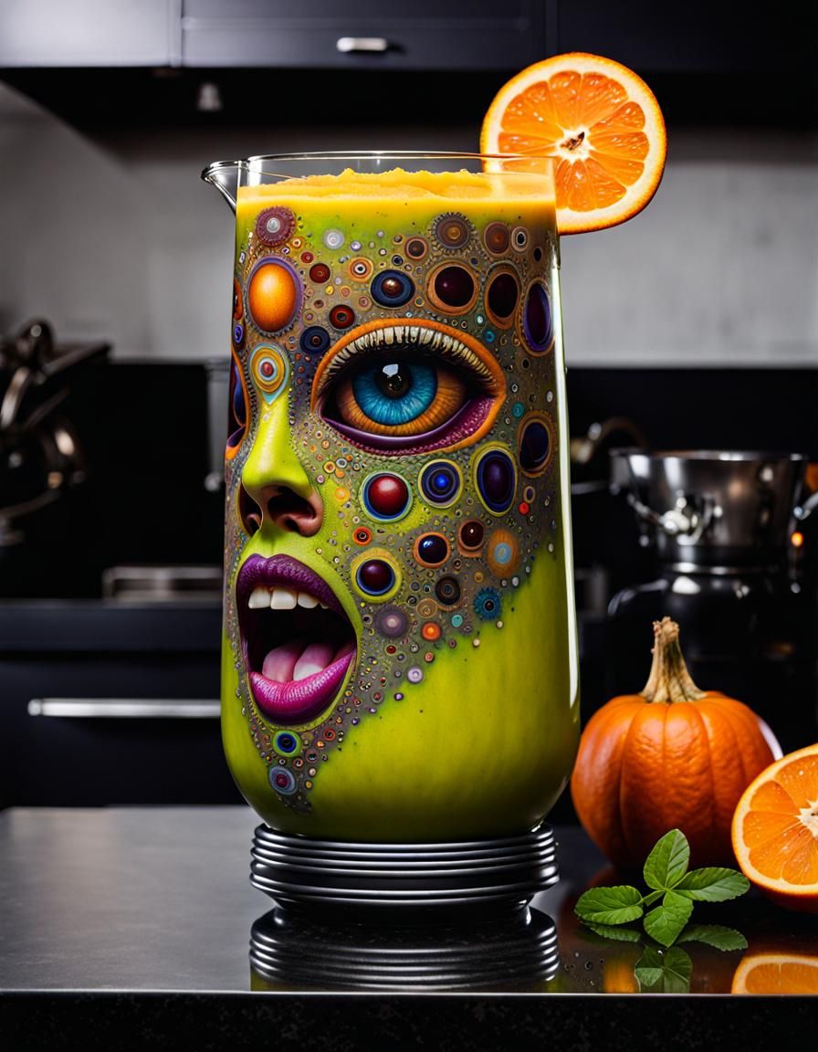 Scary Klimt Fractal Smoothie in a Blender