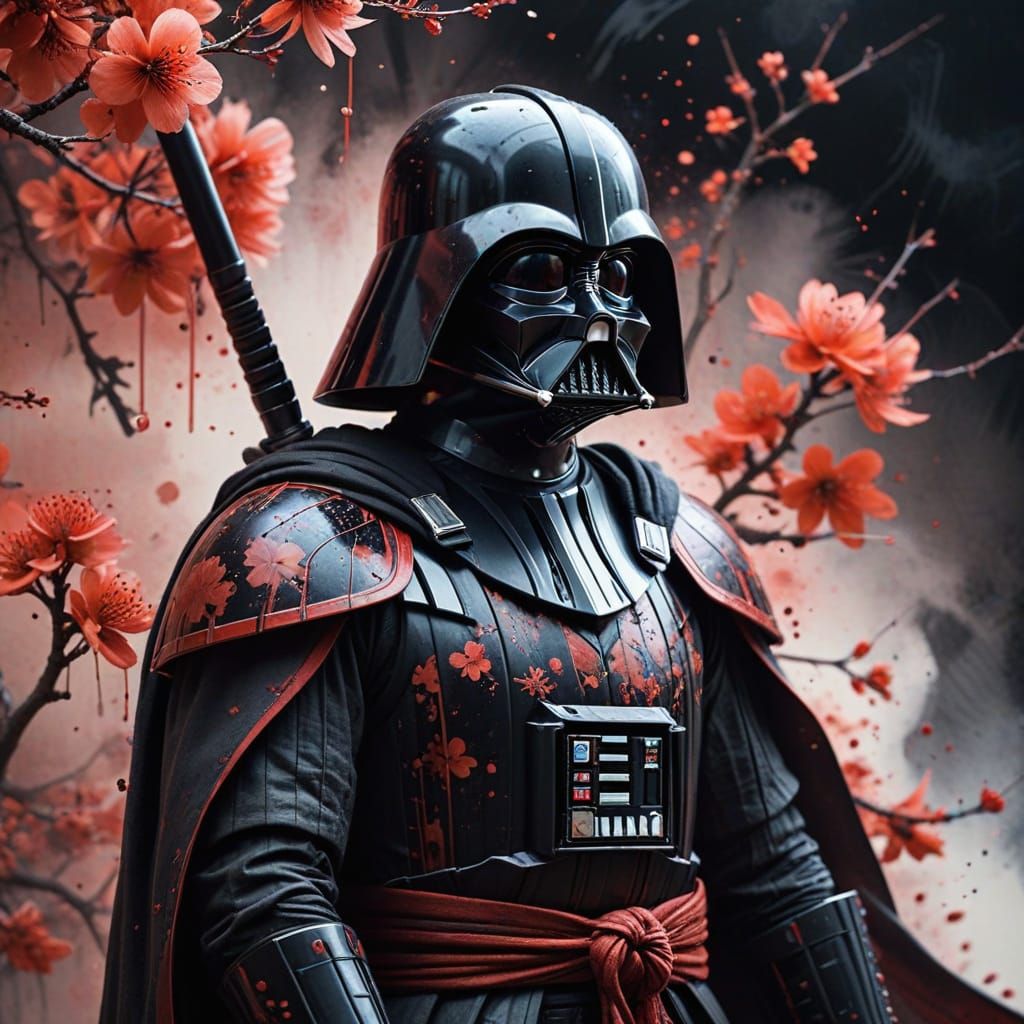 Darth Vader as Sumi-e Ink Painting