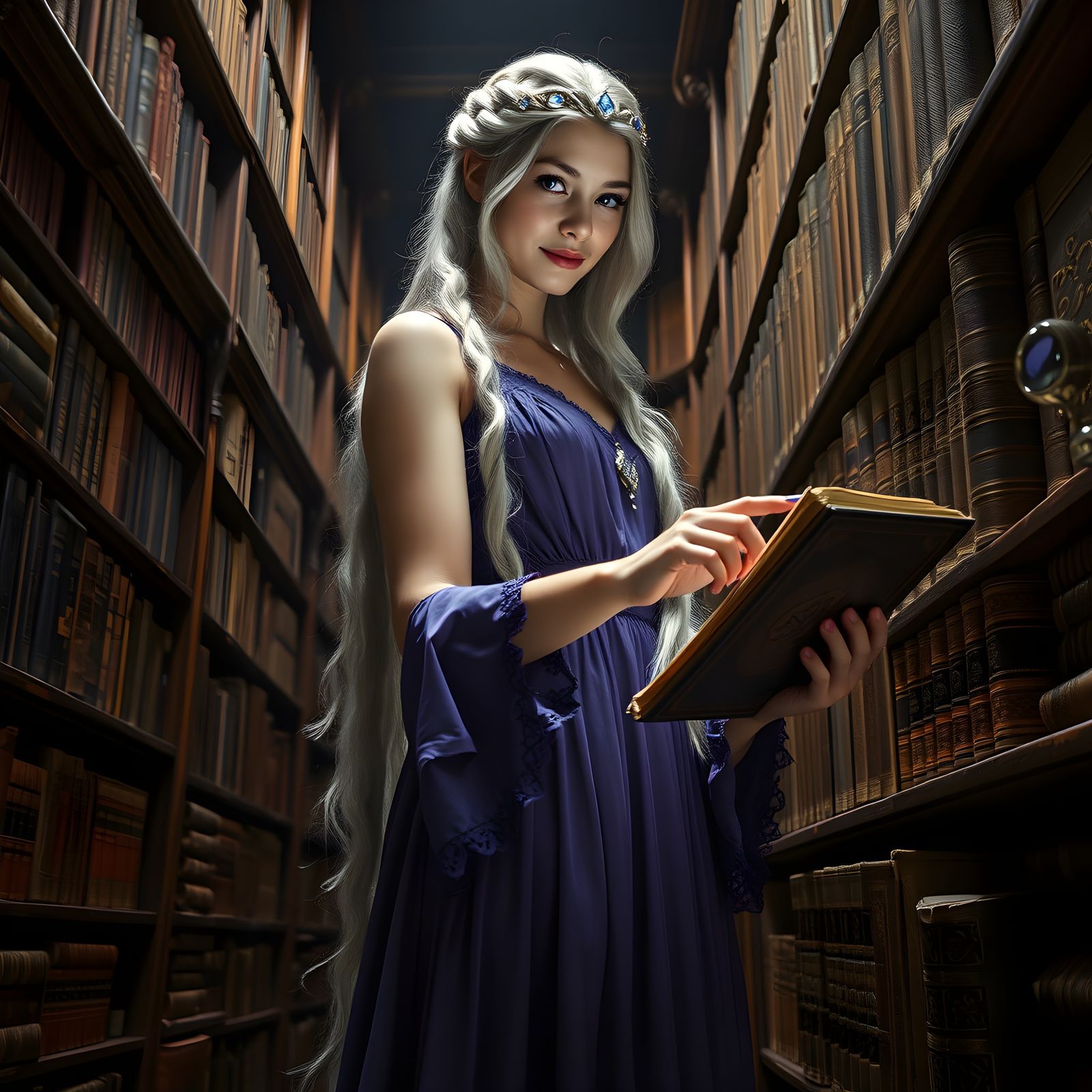 Snötra, Norse Goddess of Wisdom in Library
