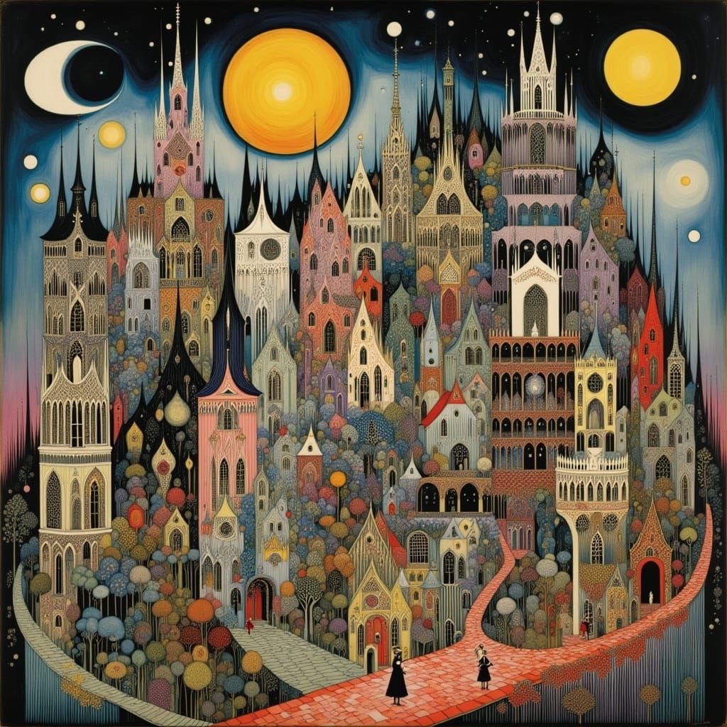 Twisted Urban Dreamscape in Vibrant Colors