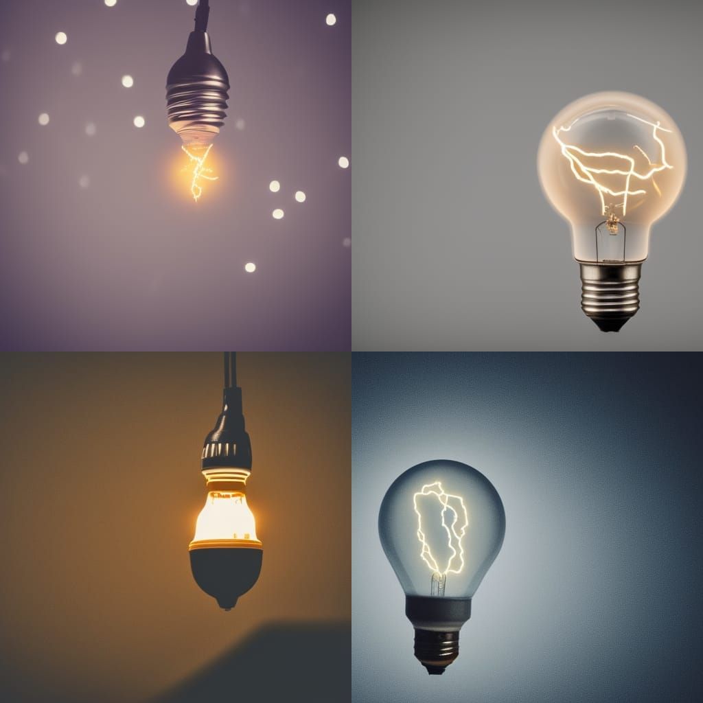 Light Bulb in Electric Storm: Photography