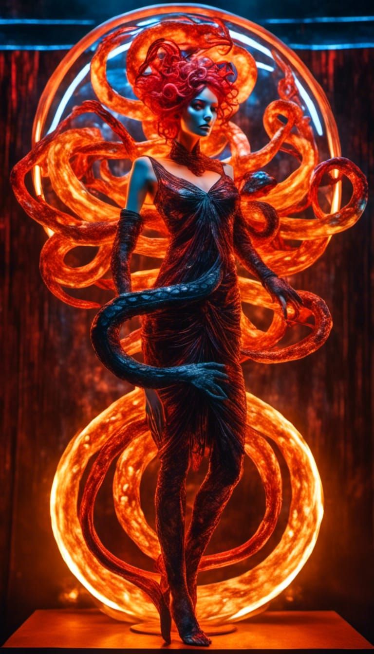 Medusa Portrait in Surrealist Style