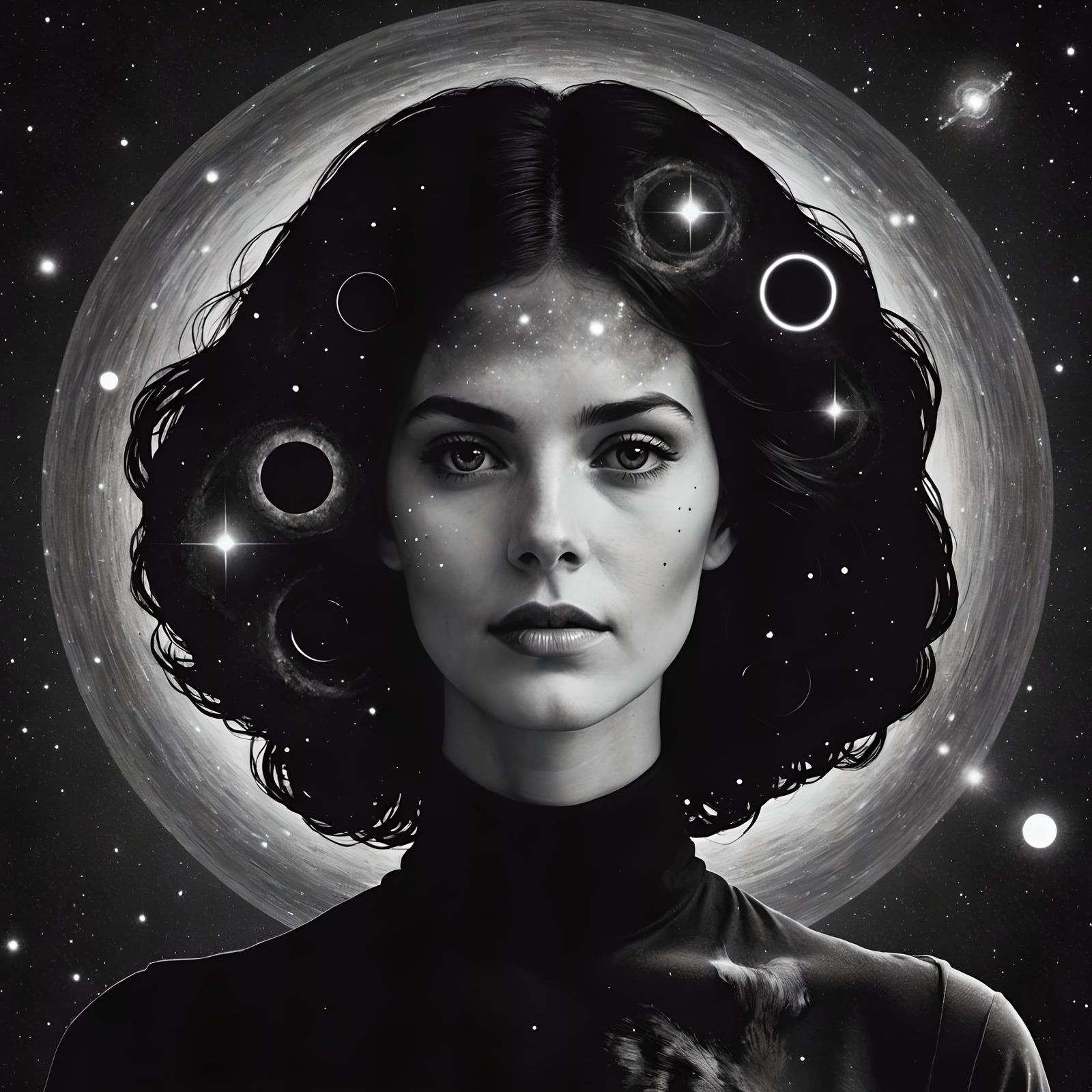 Galaxy Double Exposure Portrait