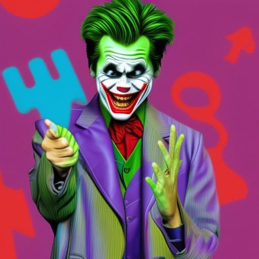 Hyperrealistic Joker in Vaporwave Style