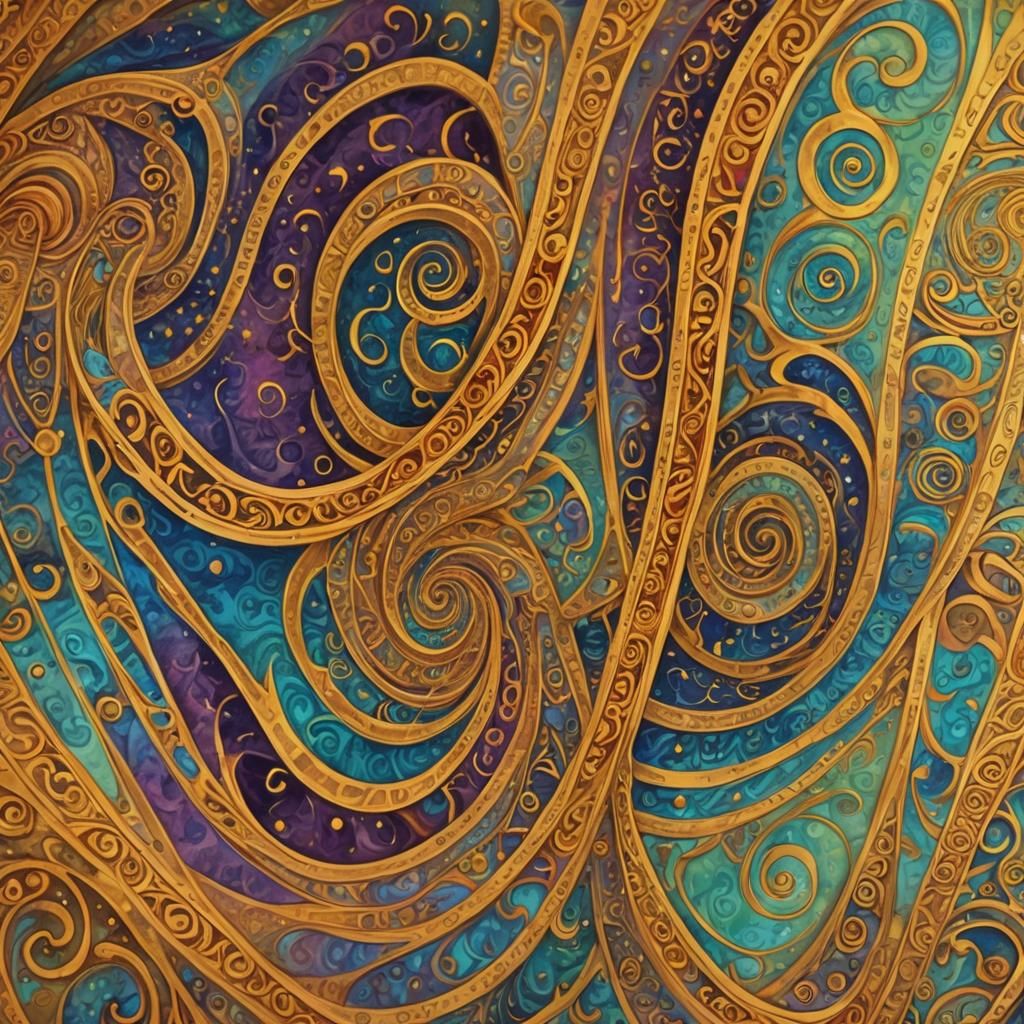 Surreal Scroll Unveiling Cosmic Vibrations