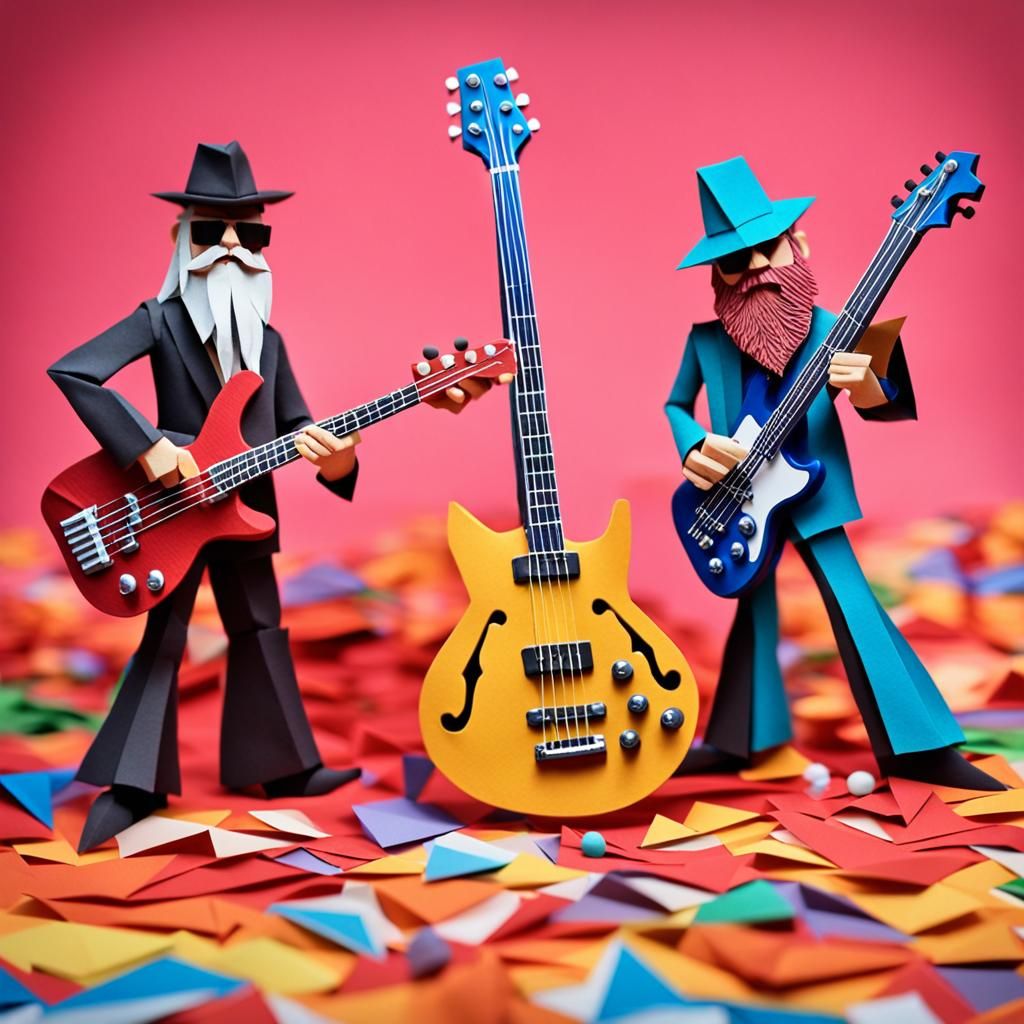 ZZ Top Claymation Musicians Playing Instruments