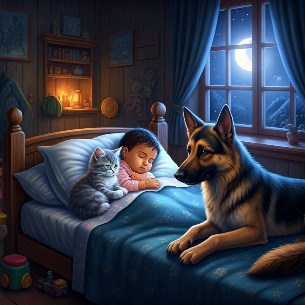 Cozy Children's Book Cover: Whiskers and Max Keep Watch