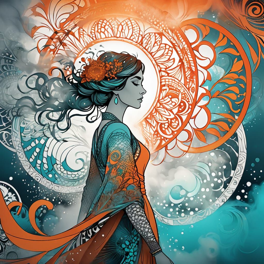 Recovery Girl in Smoke: Digital Matte Painting