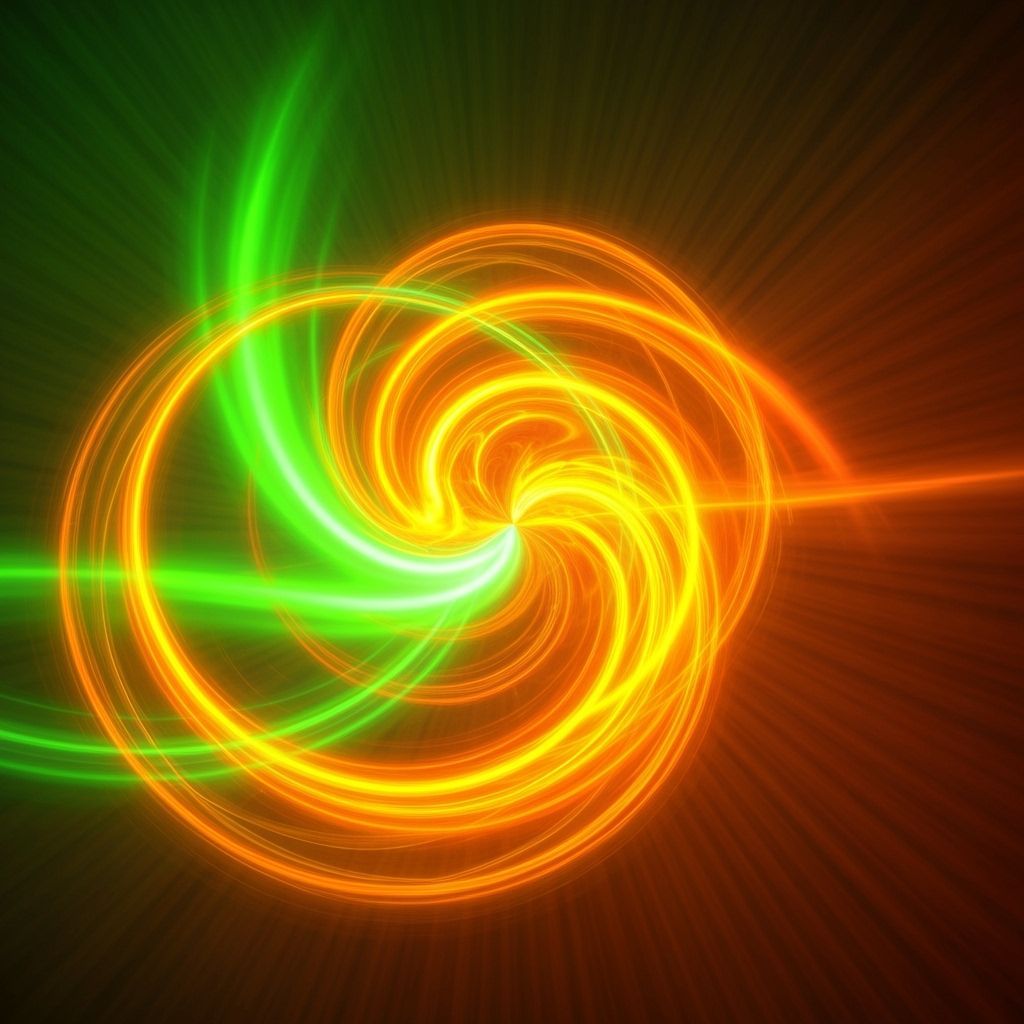 Abstract Neon Green and Orange Fusion