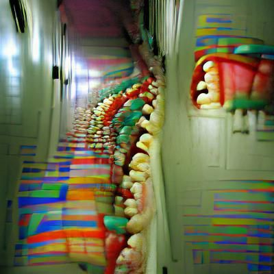 Surreal Infinite Hallway of Teeth