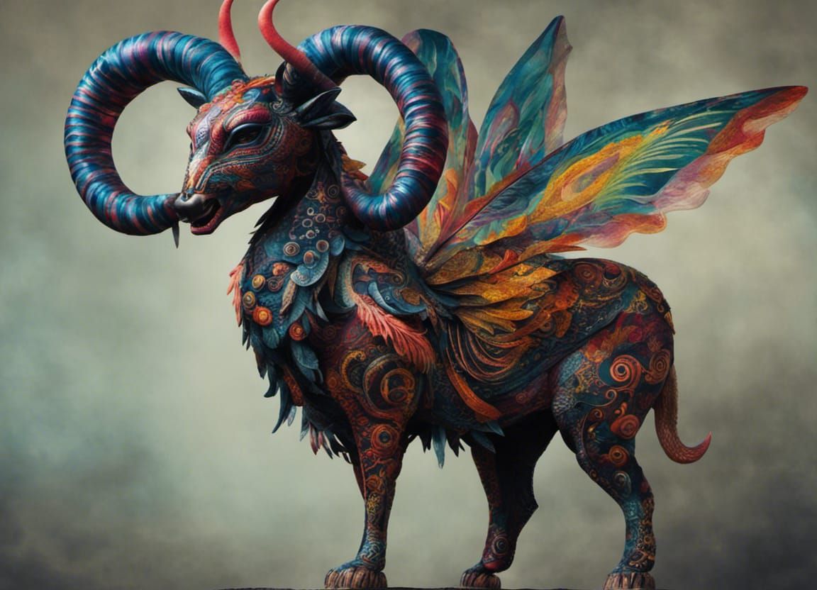Vibrant Alebrije: A Mythical Hybrid Creature