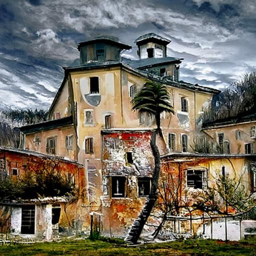 Eerie Asylum in Guido Borelli Style