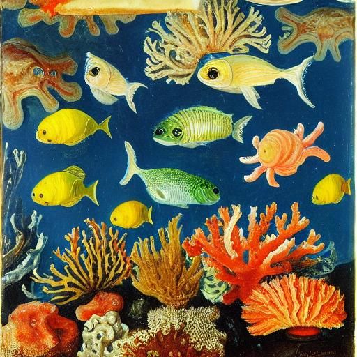 Mousefish Nibbling Cheese Corals: Marine Art