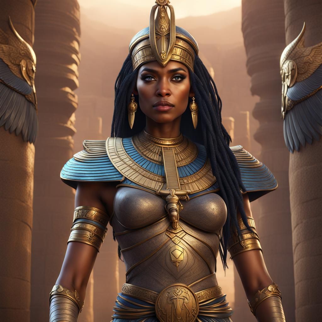Heavenly Egyptian Princess Christian Warrior in Fantasy Art