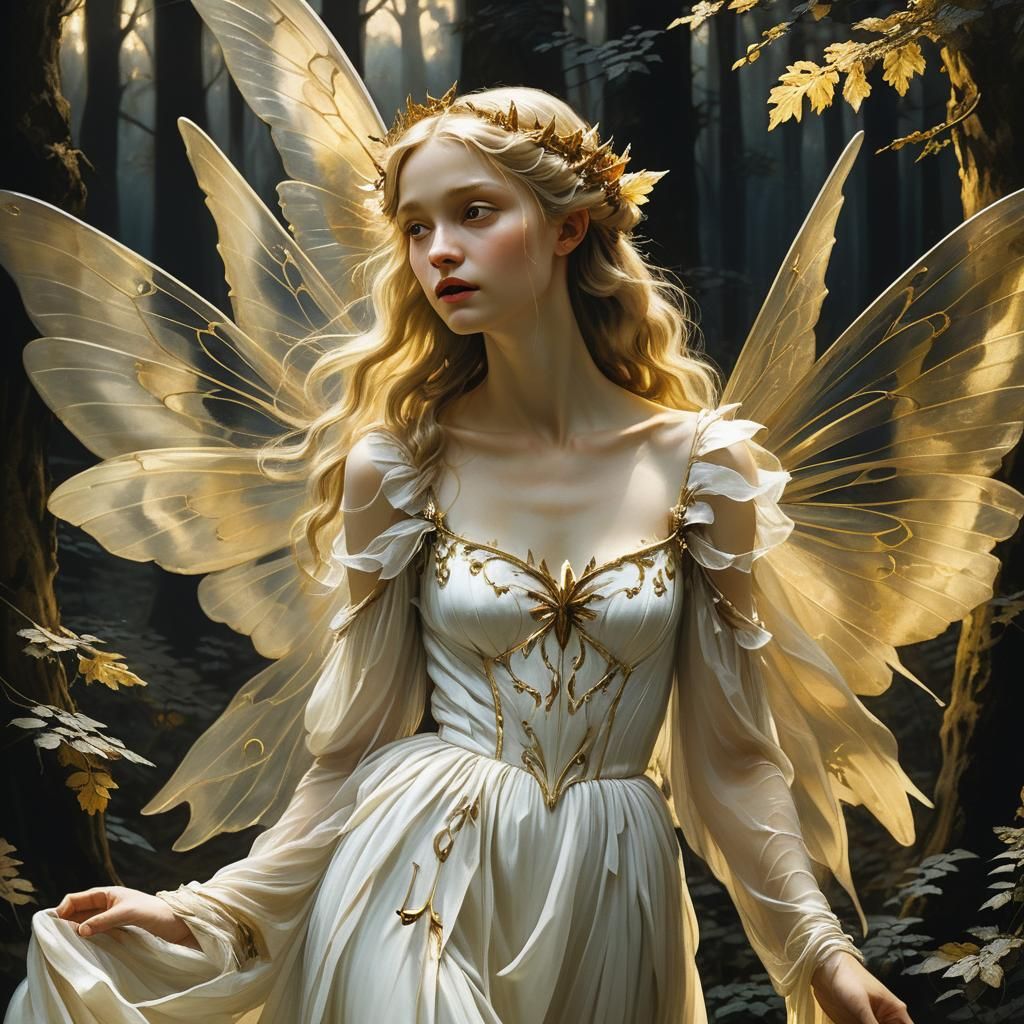 Vampire Fairy in Renaissance Style Painting