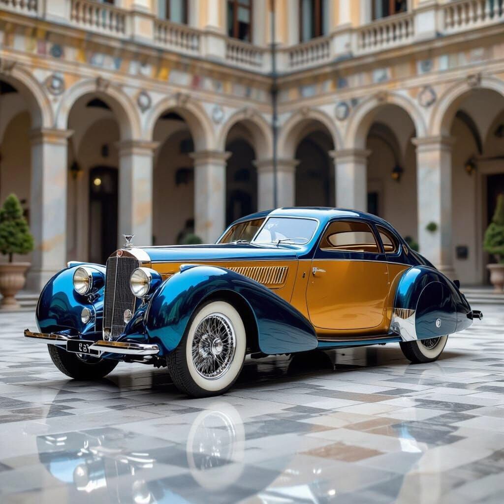 1939 Alfa Romeo Coupe in Opulent Italian Villa Courtyard