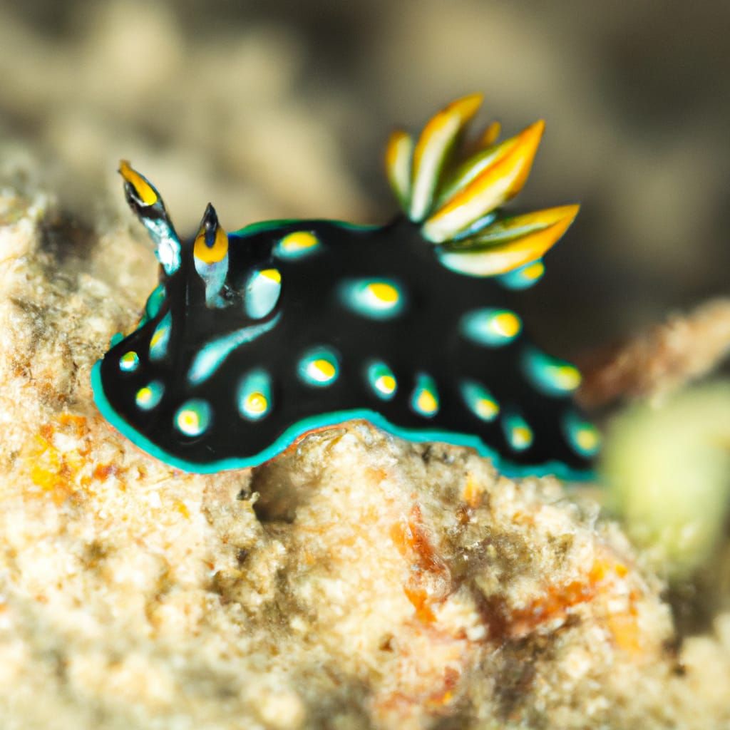 black and turquoise nudibranch