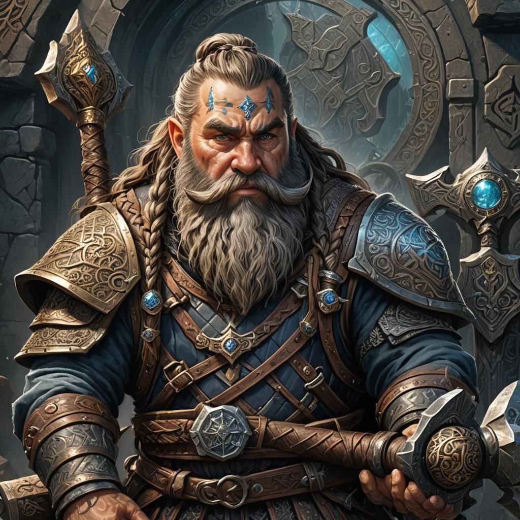 Dwarf Warrior in Moria with War Hammer