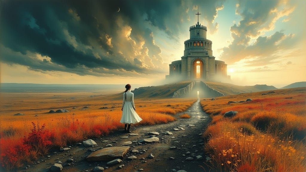 Woman With Mysterious Aura Running Back