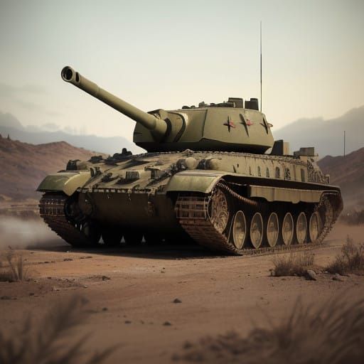 Majestic Futuristic M47 Patton II Tank Dominates Post-Apocal...