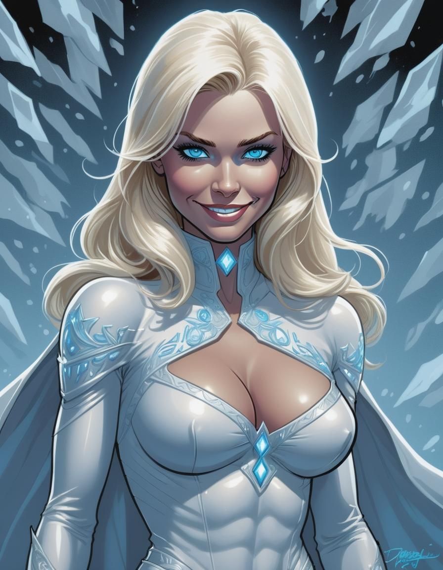 Emma Frost Comic Book Art in Dean Yeagle Style