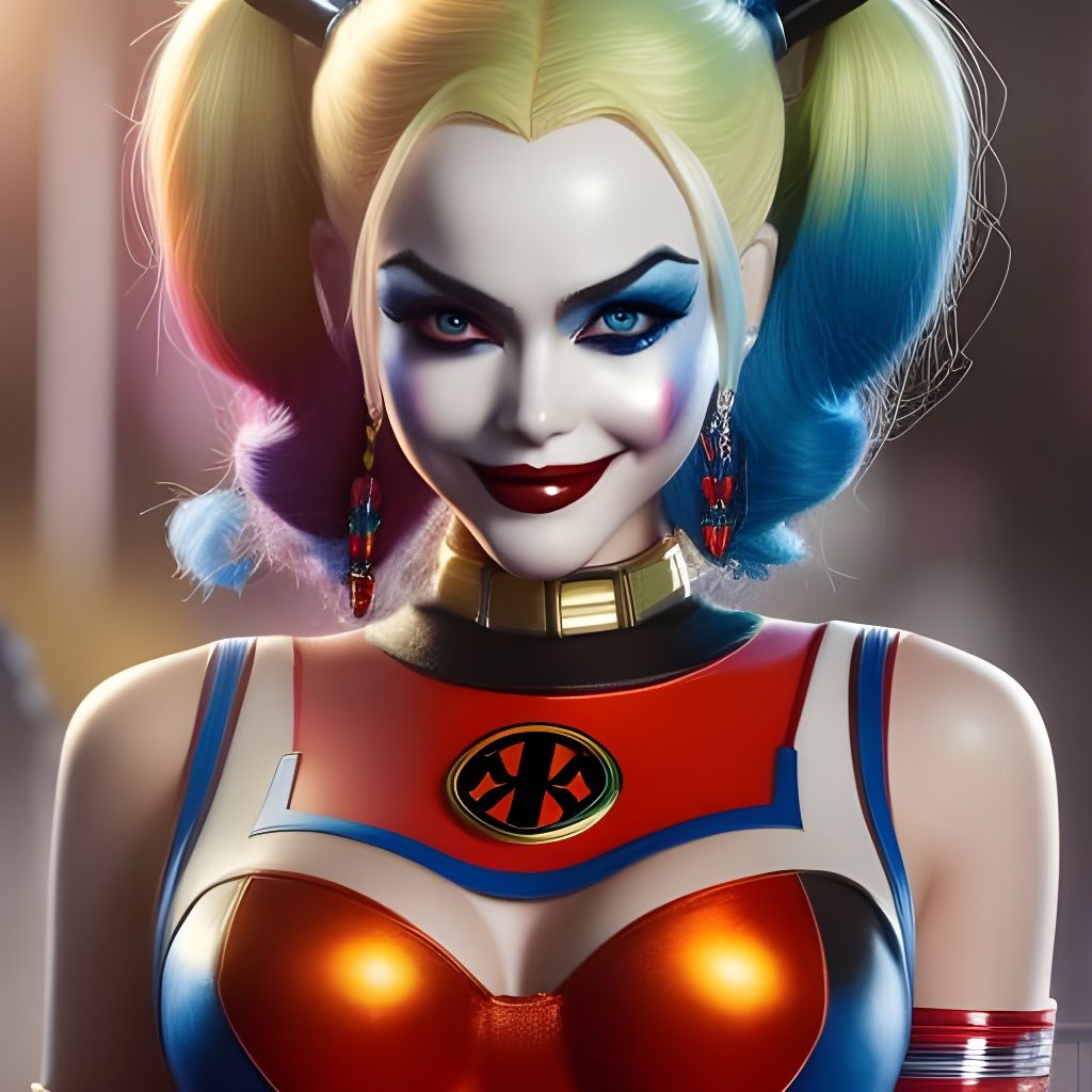 Hyper-Detailed Harley Quinn Digital Illustration