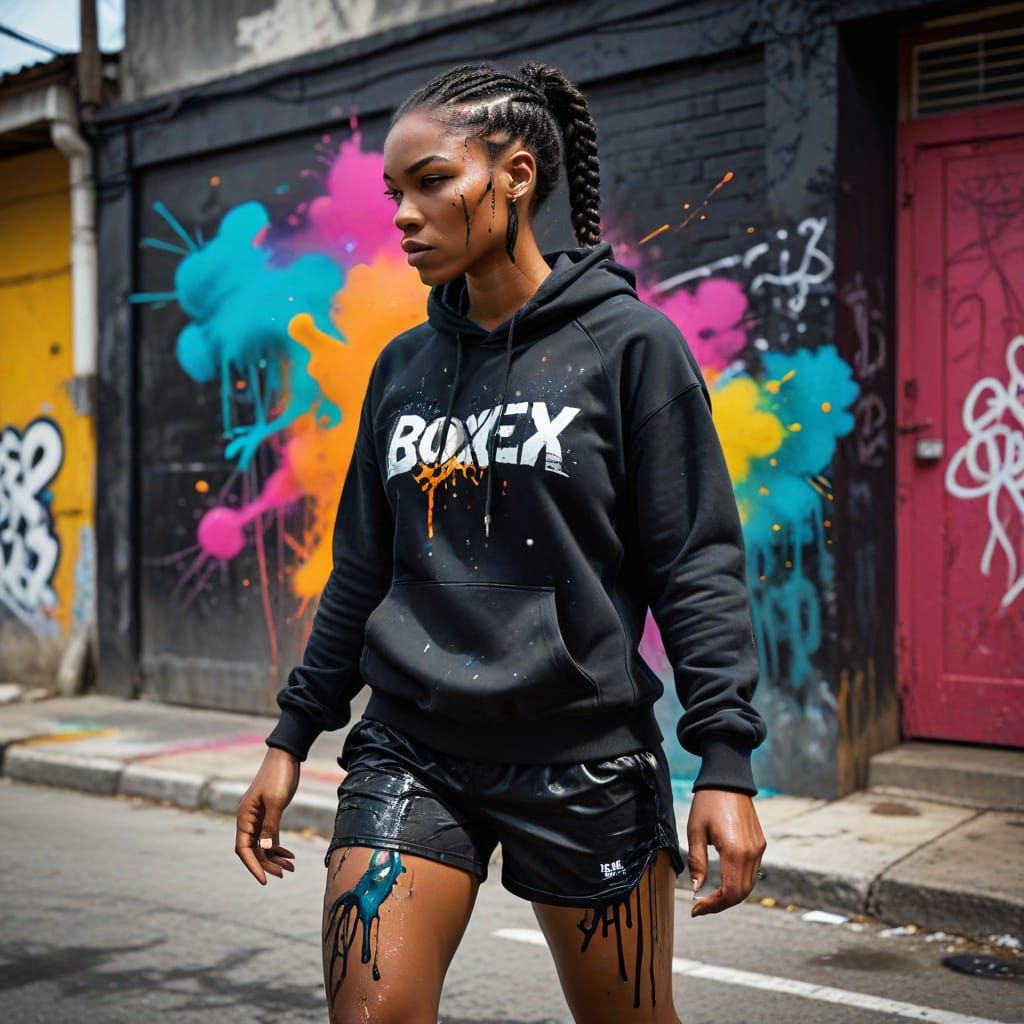 Empowered Boxer Strolls Kingston Streets