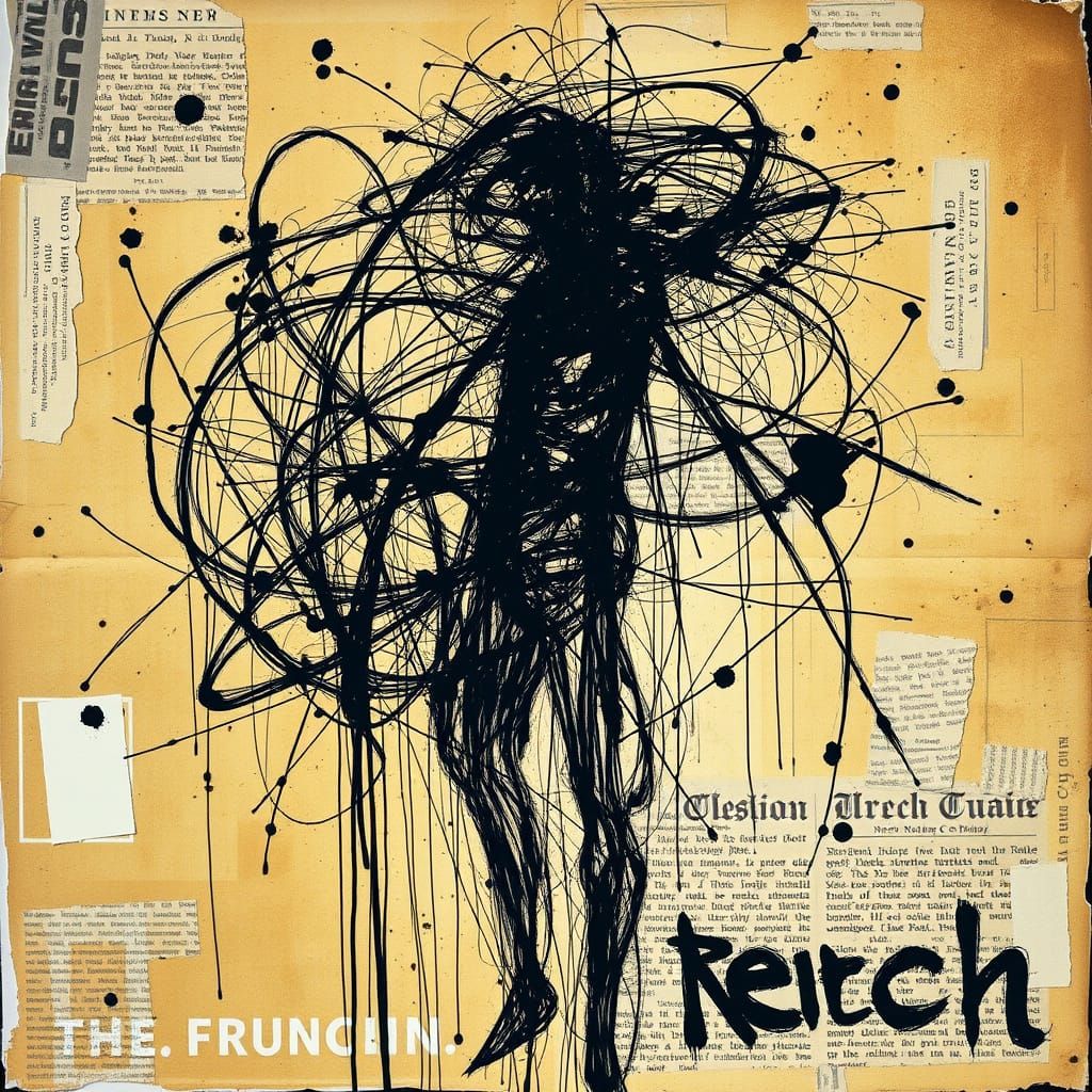 Abstract Figure in Distressed Mixed Media