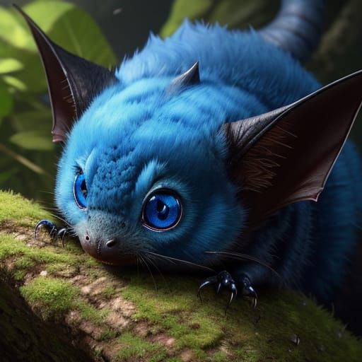Fantasy Caterpillar-Bat Hybrid in Studio Ghibli Style