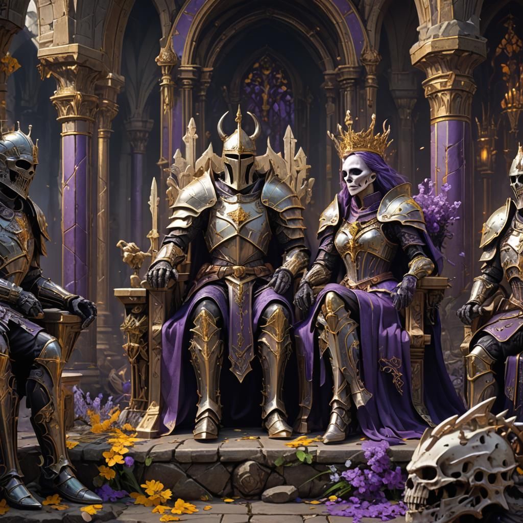 Bone Knights: King and Queen on Thrones