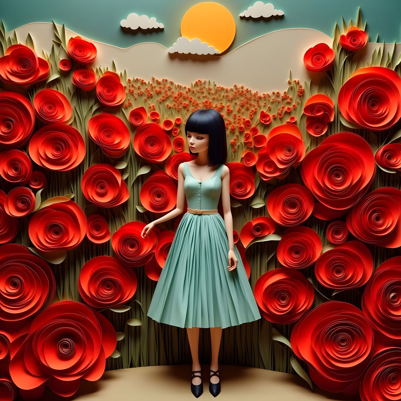 Exquisite Quilled Paper Roses Floral Art