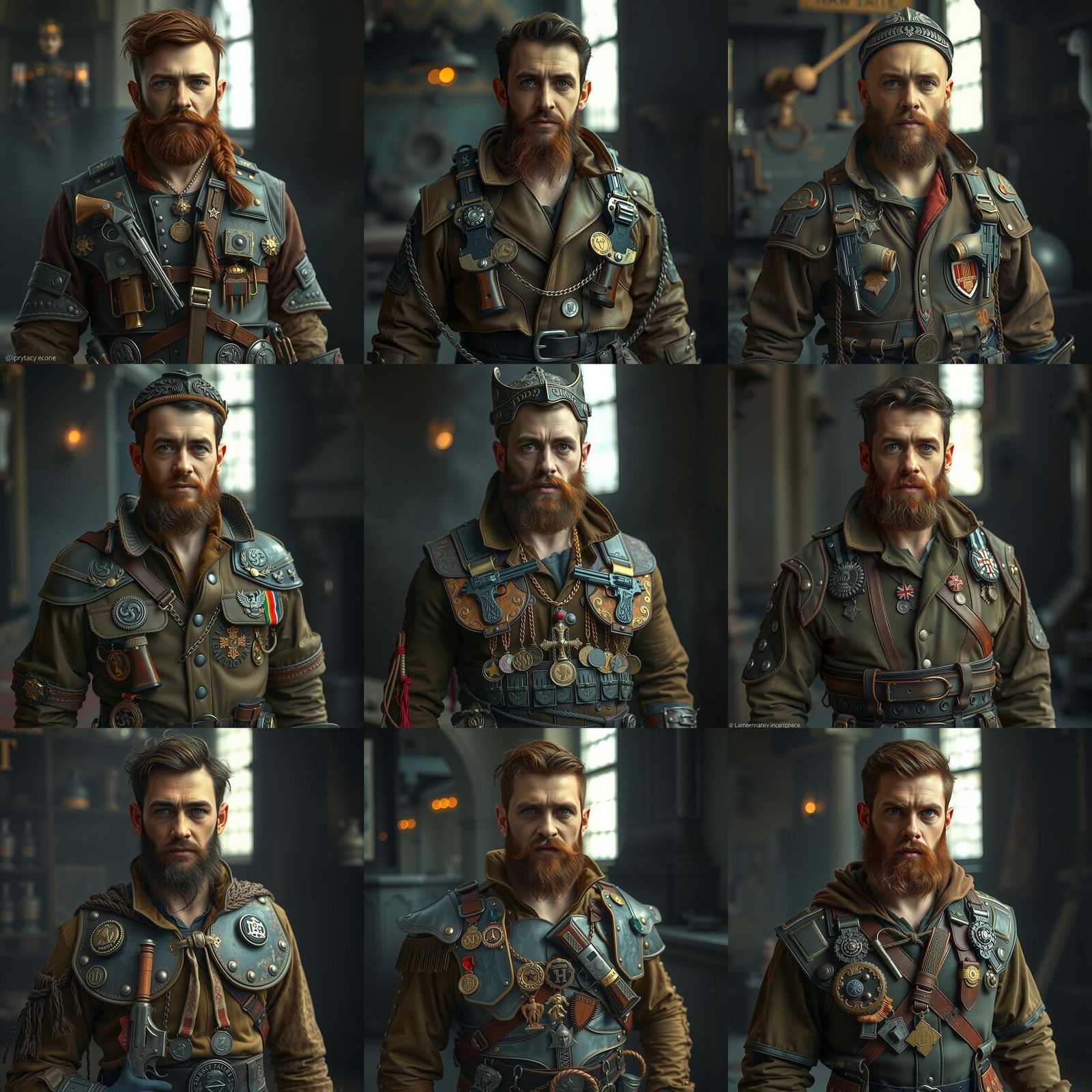 Steampunk Captain with Damascus Helmet and Epic Revolvers