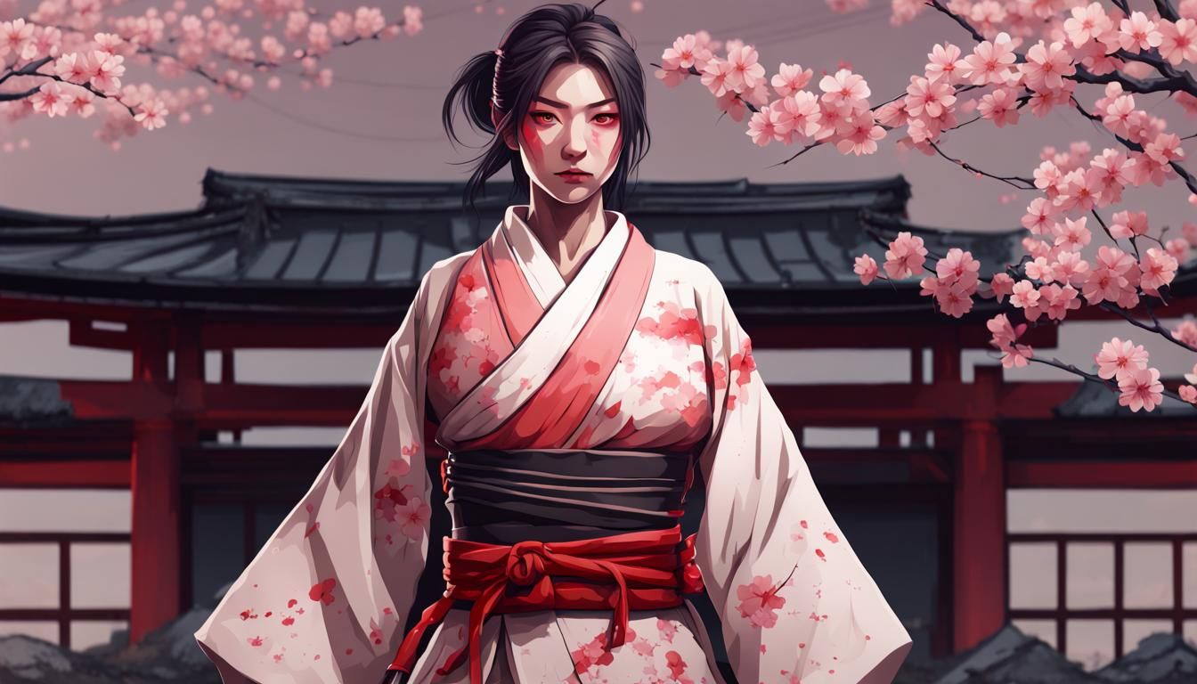 Samurai Girl in Sakura Village