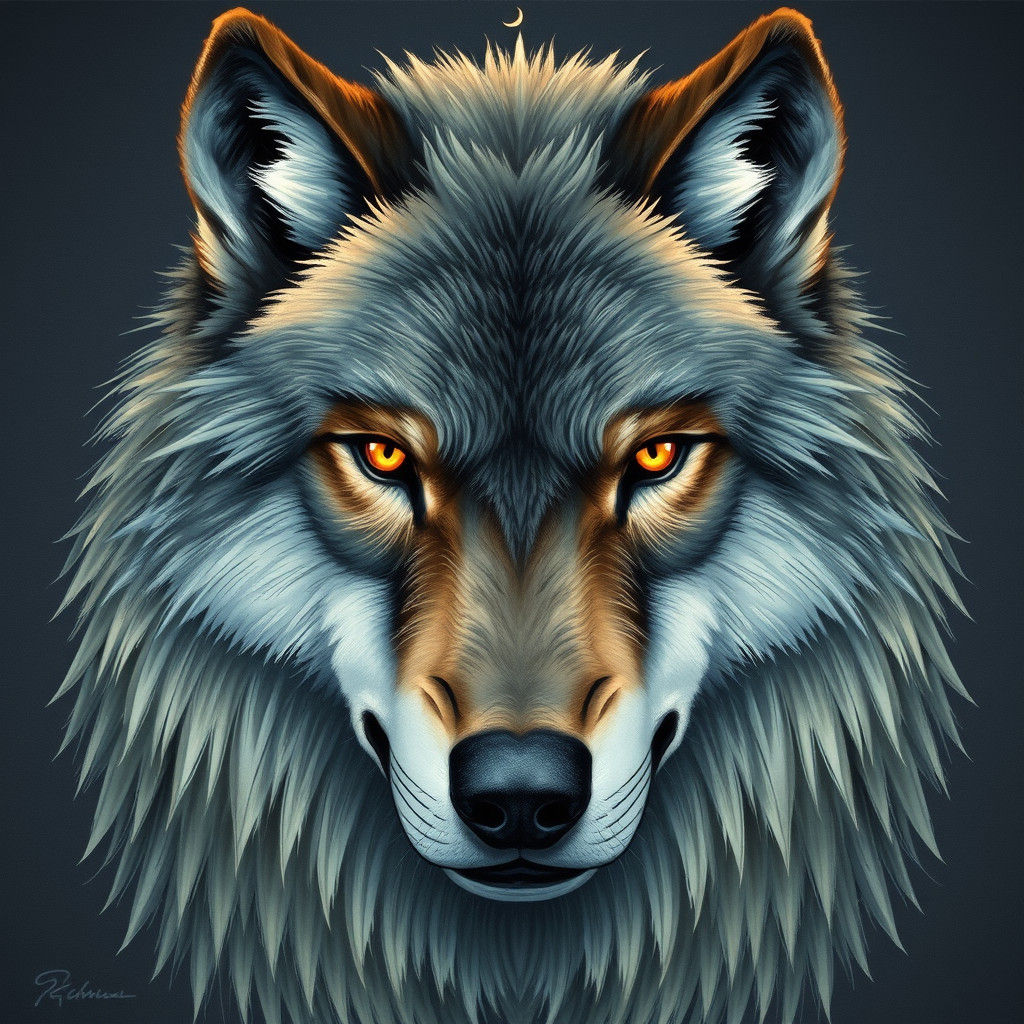 Mystical Wolf Portrait with Ethereal Light