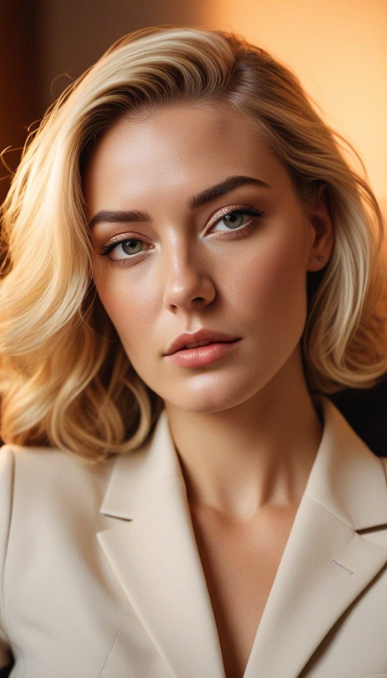 Elegant Blonde Woman in Soft Natural Light