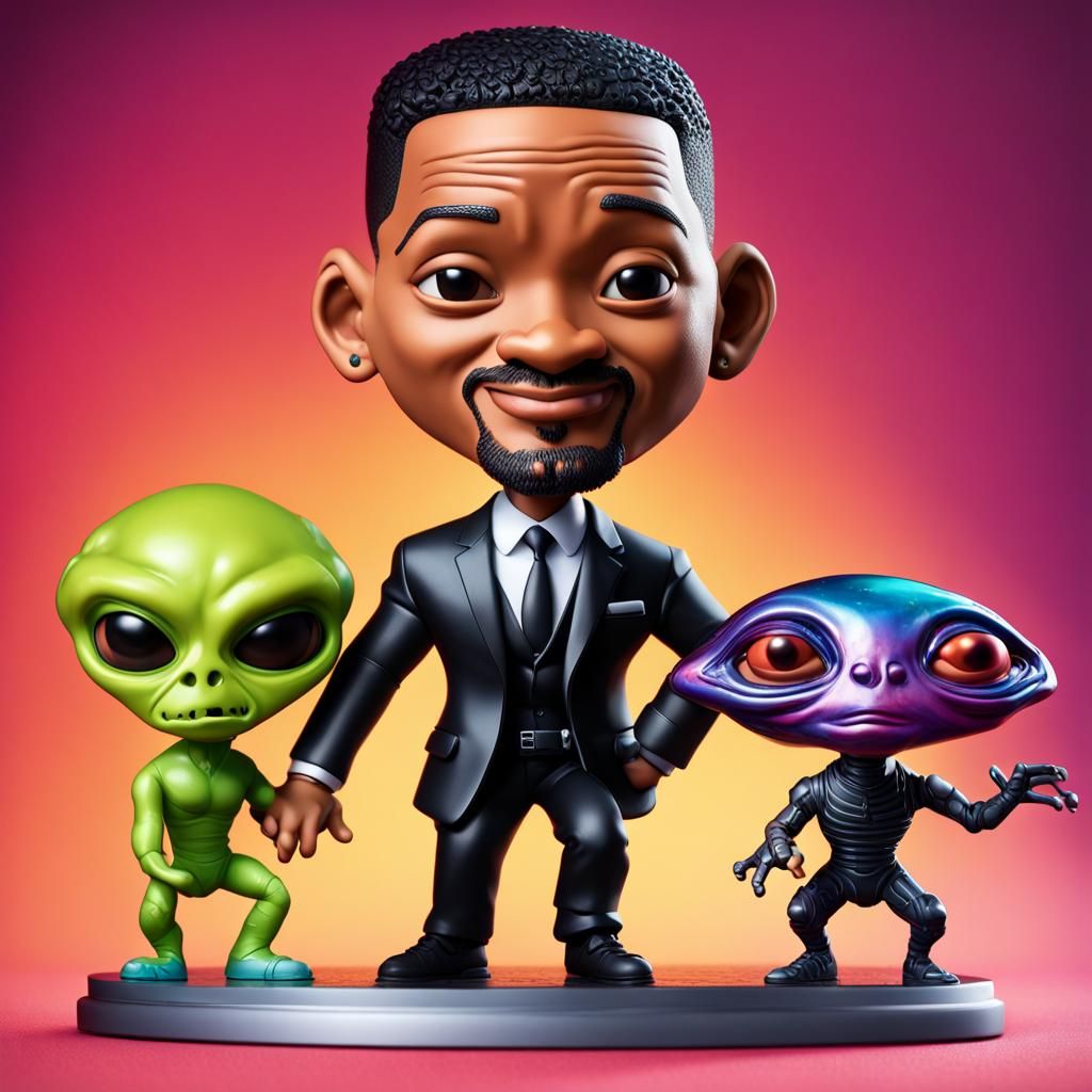 Hyperrealistic Men in Black Will Smith Bobblehead