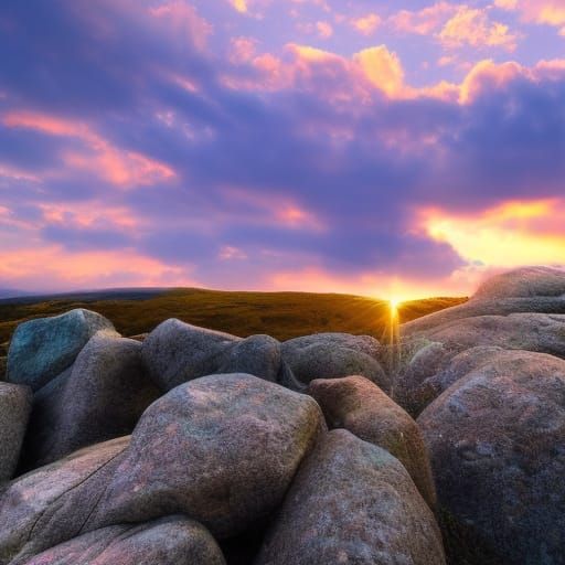 Beautiful Rocky Landscape at Sunset