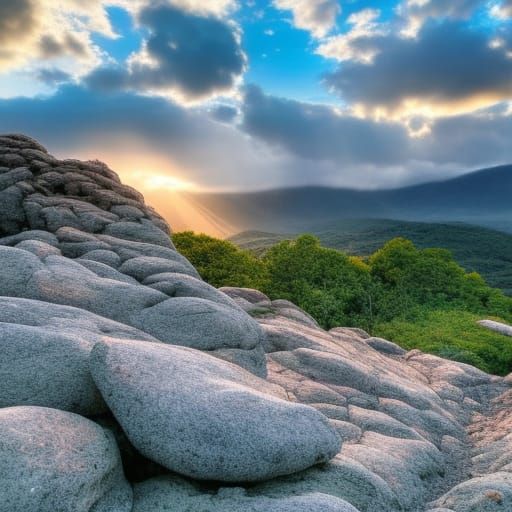 Sunset Over Rocky Mountains: Divine Landscape