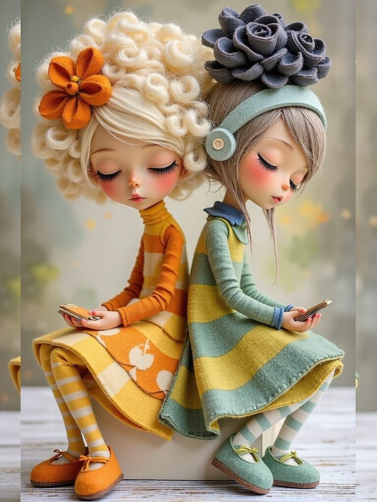 Felted Animal Characters in Whimsical Folkloric Style