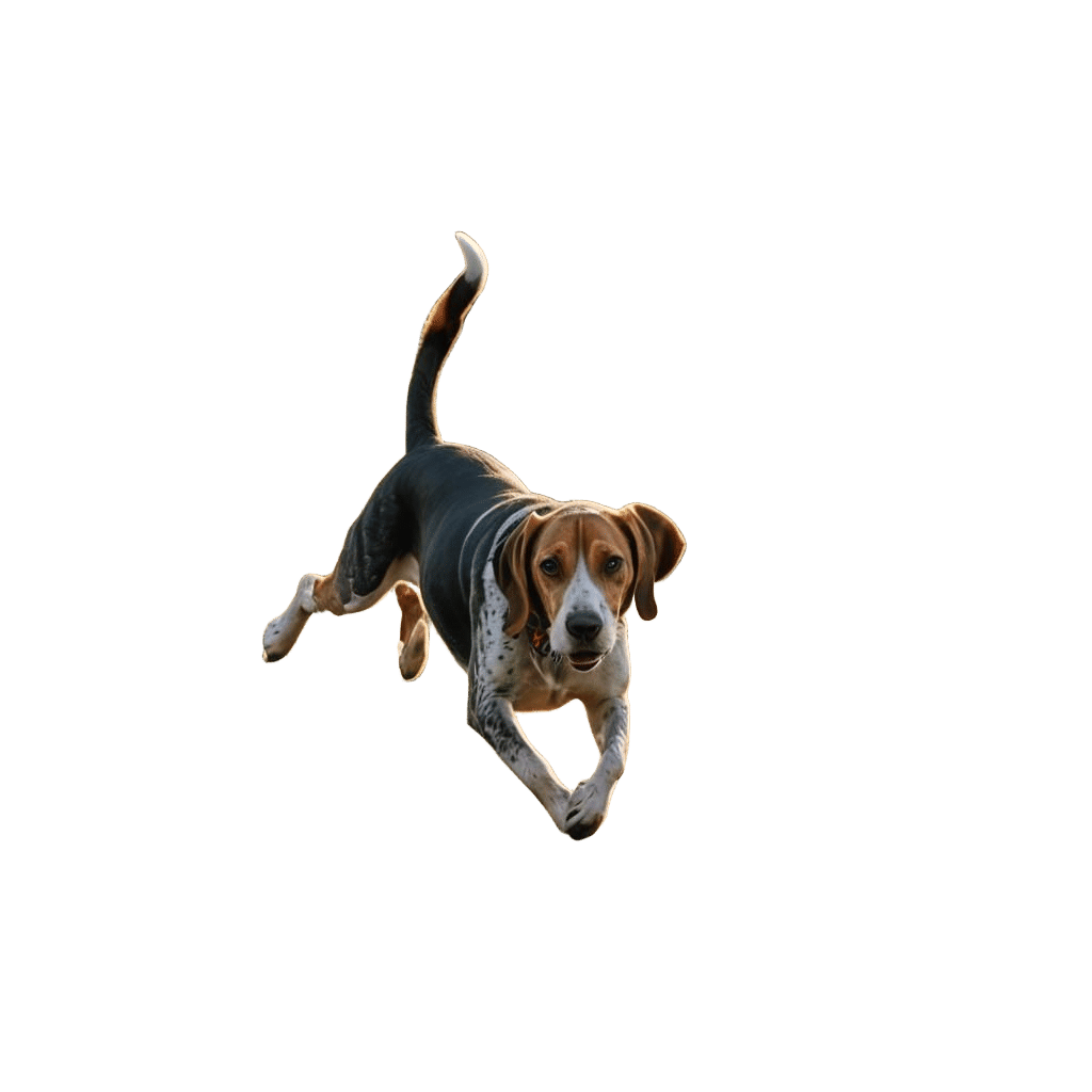 American English Coonhound in Pursuit, Hyperrealistic Image