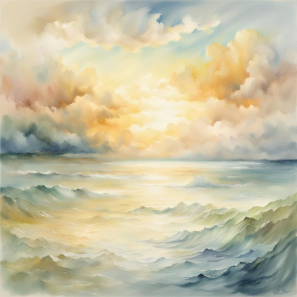 Heavenly Landscape Art in Impressionist Style