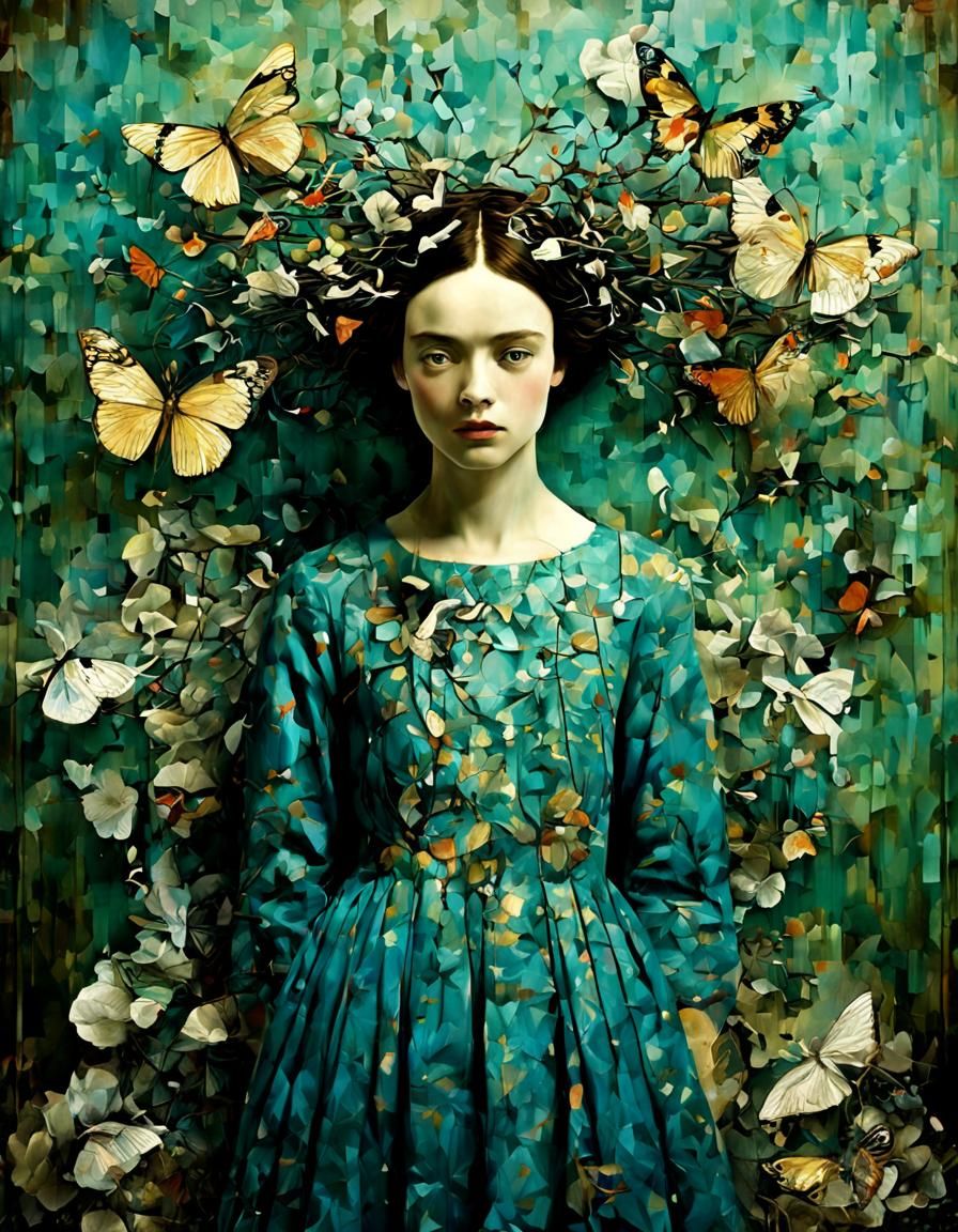 Surreal Dream of Peace in Art Nouveau Style