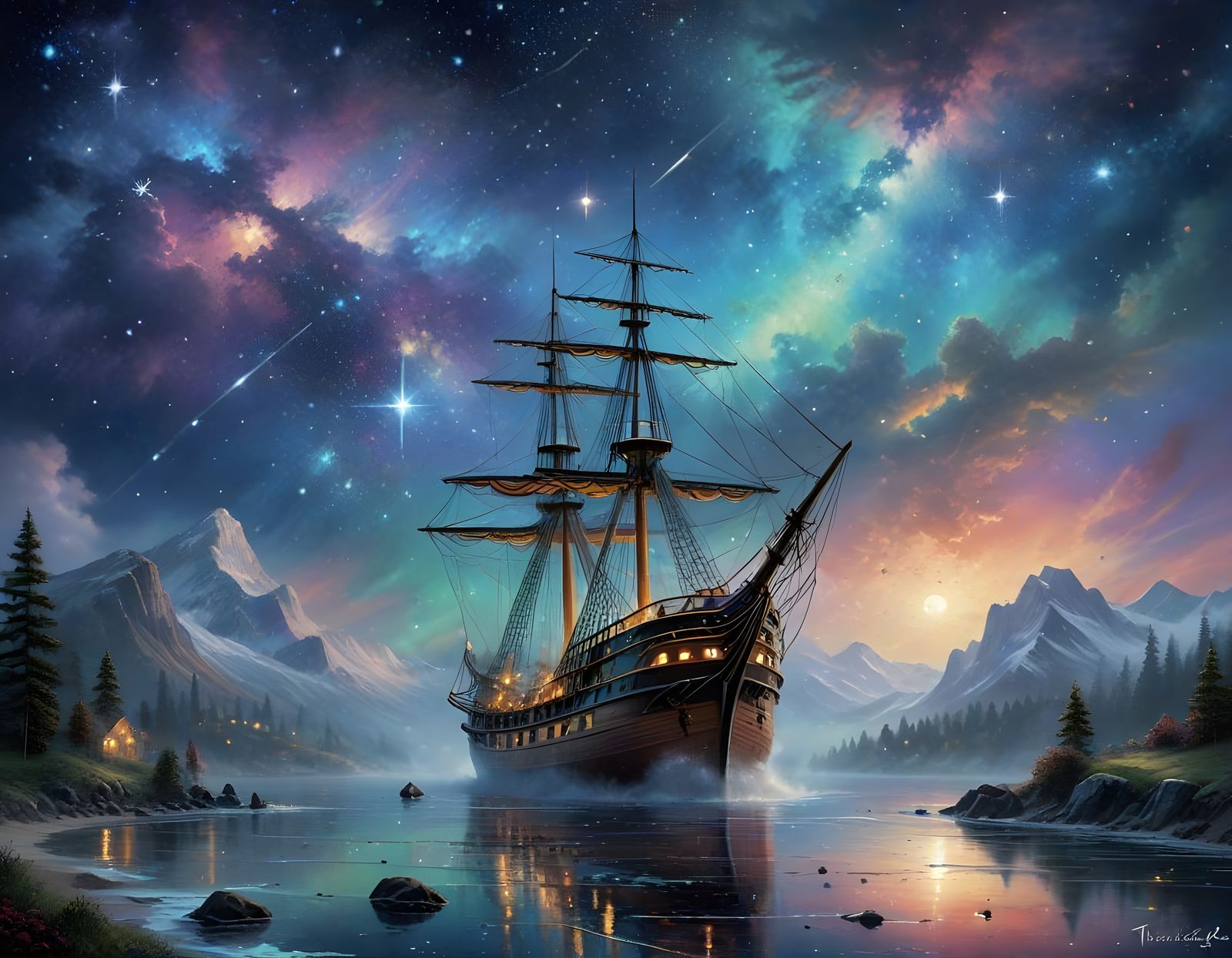 Celestial Odyssey in Whimsical Hues